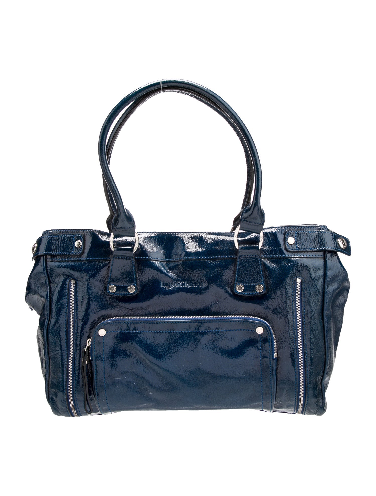 Longchamp Patent Leather Top Handle Bag