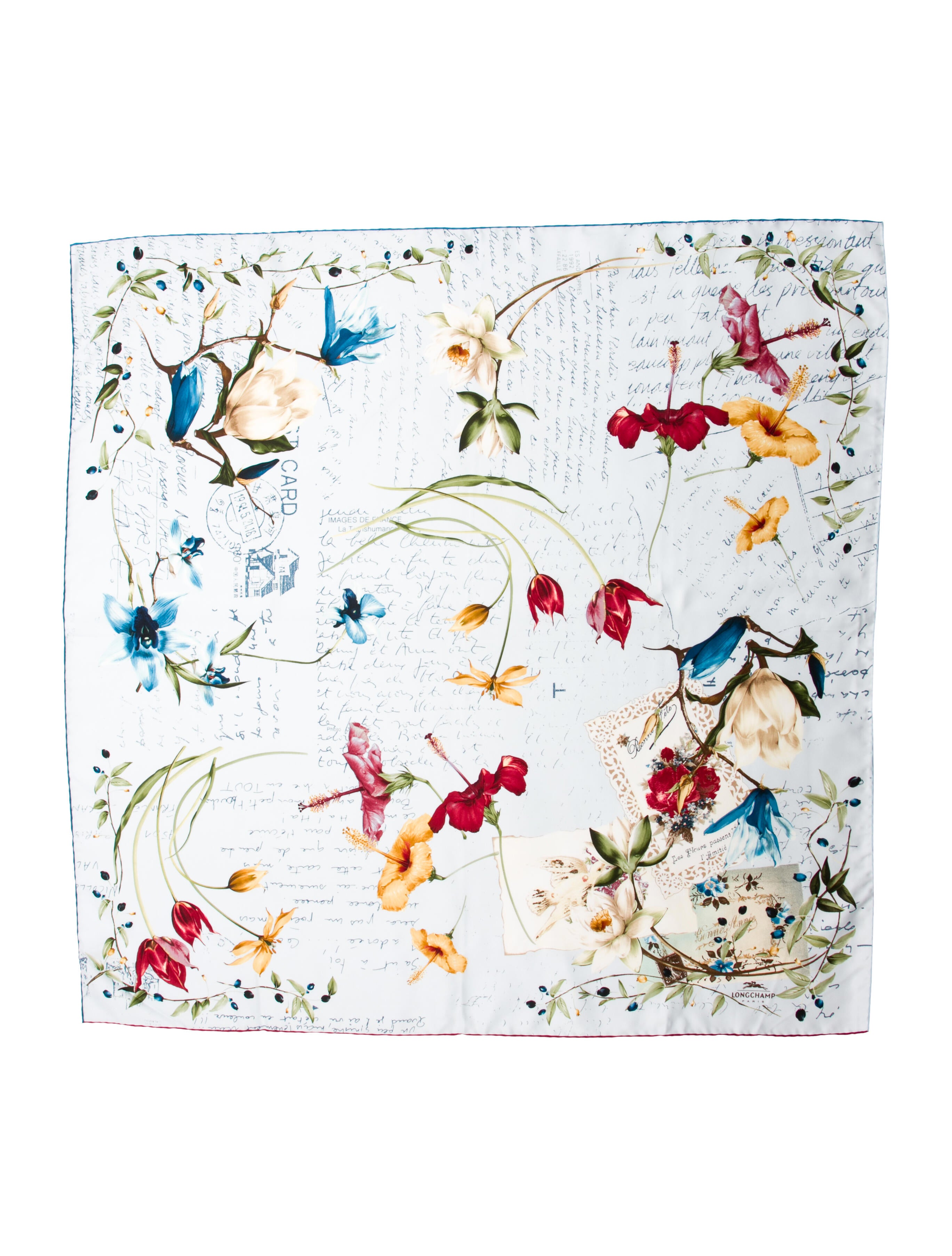 Longchamp Festival Quadri Silk Scarf