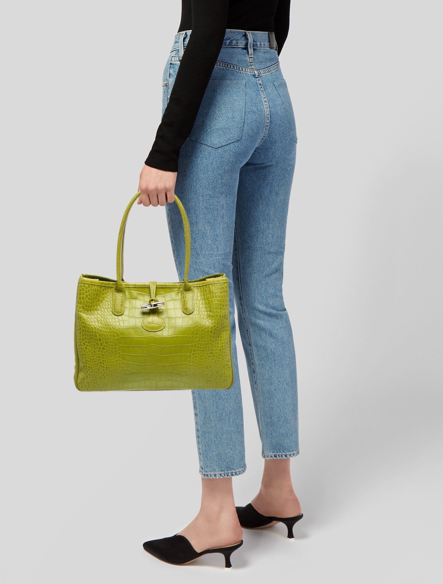 Longchamp Embossed Leather Tote