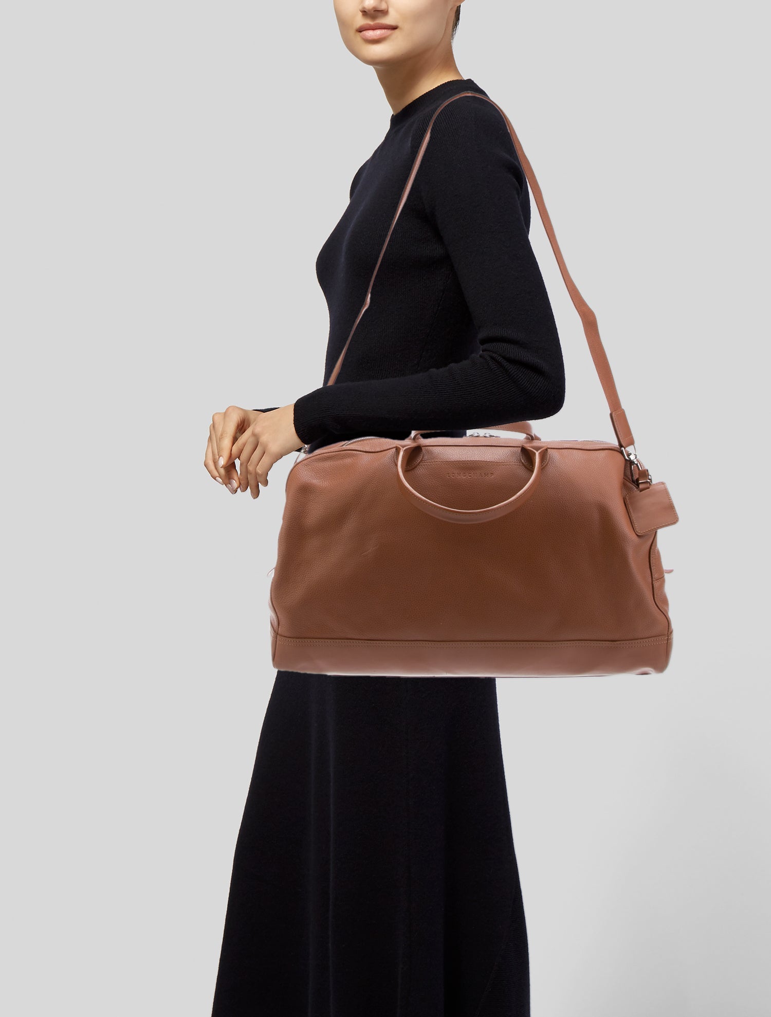 Longchamp Leather Weekender Bag