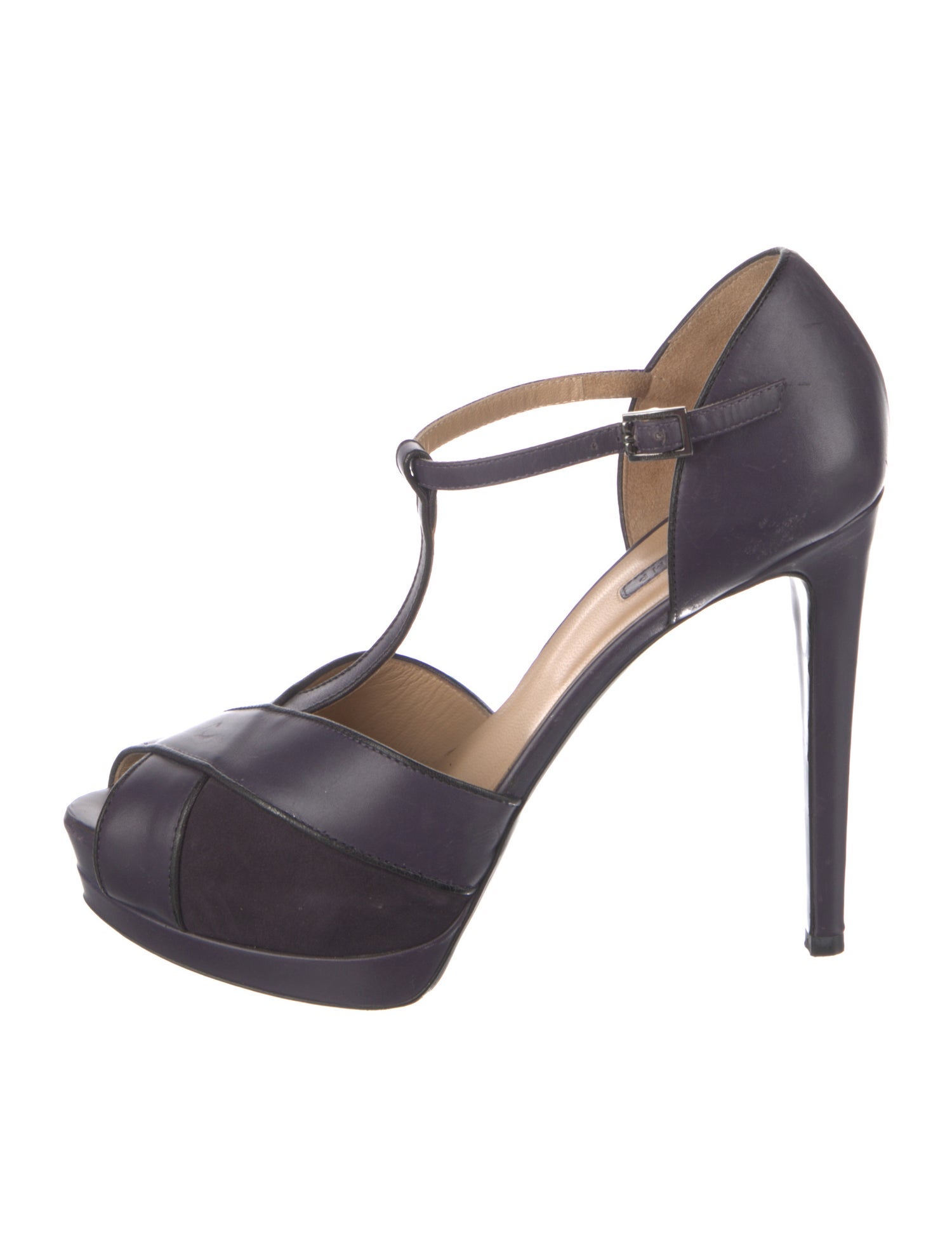 Longchamp Leather T-Strap Pumps