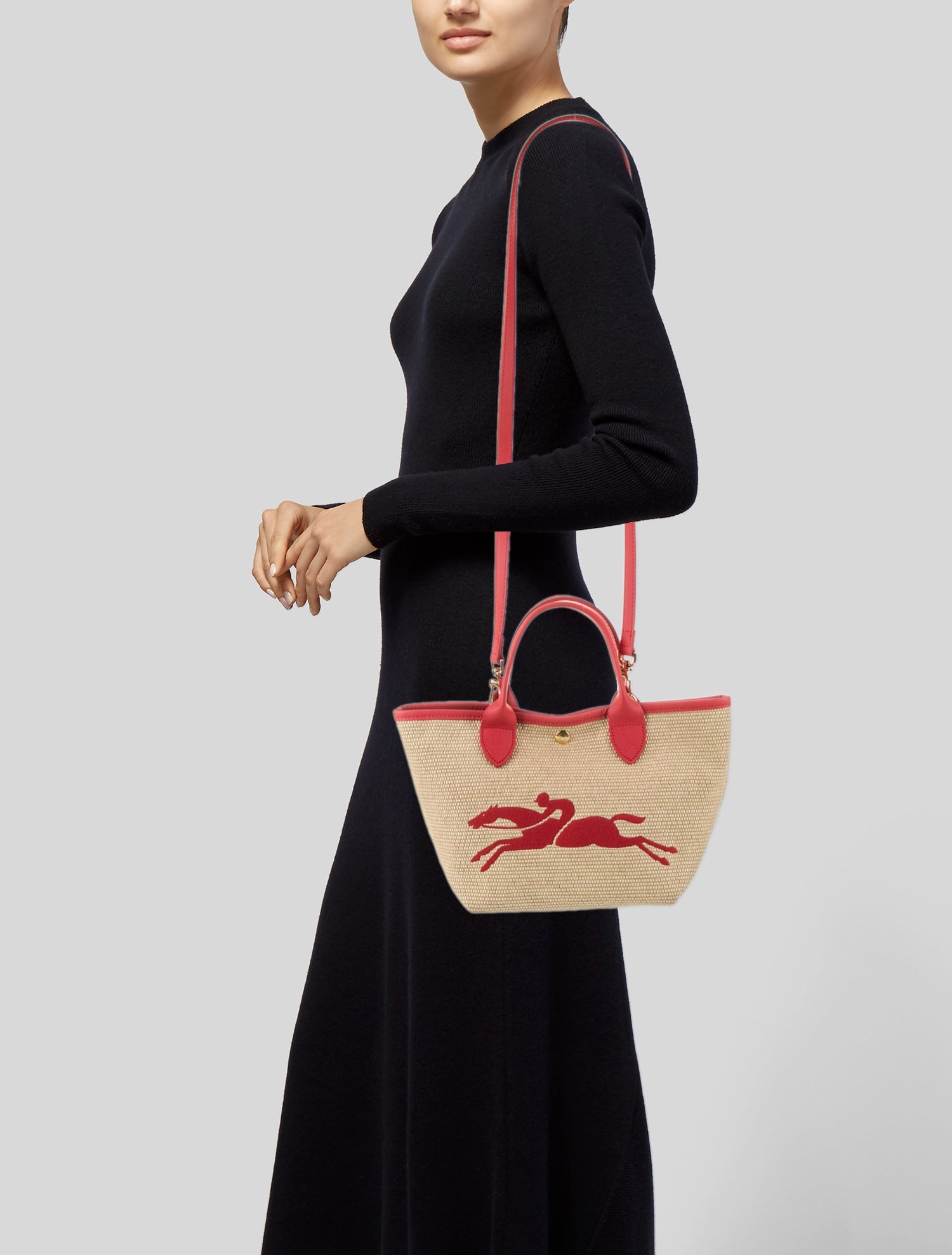 Longchamp Raffia Top Handle Bag