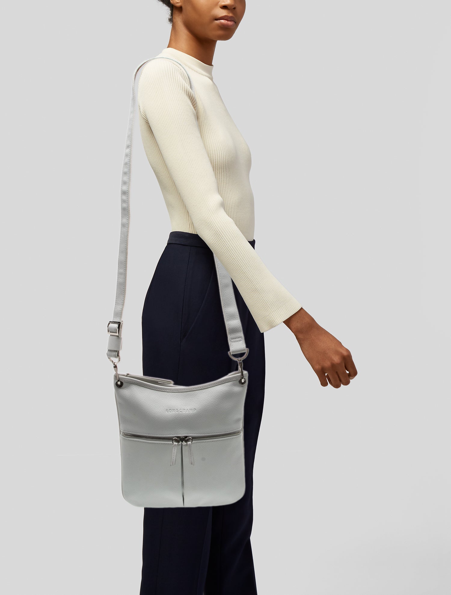 Longchamp Leather Messenger Bag