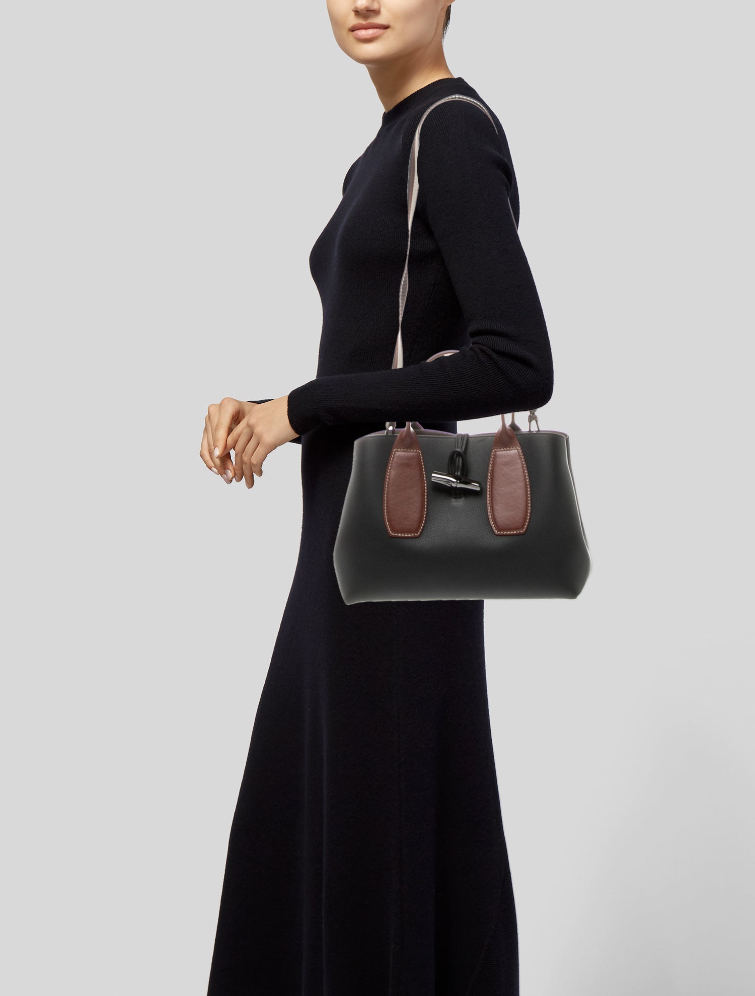 Longchamp Leather Top Handle Bag