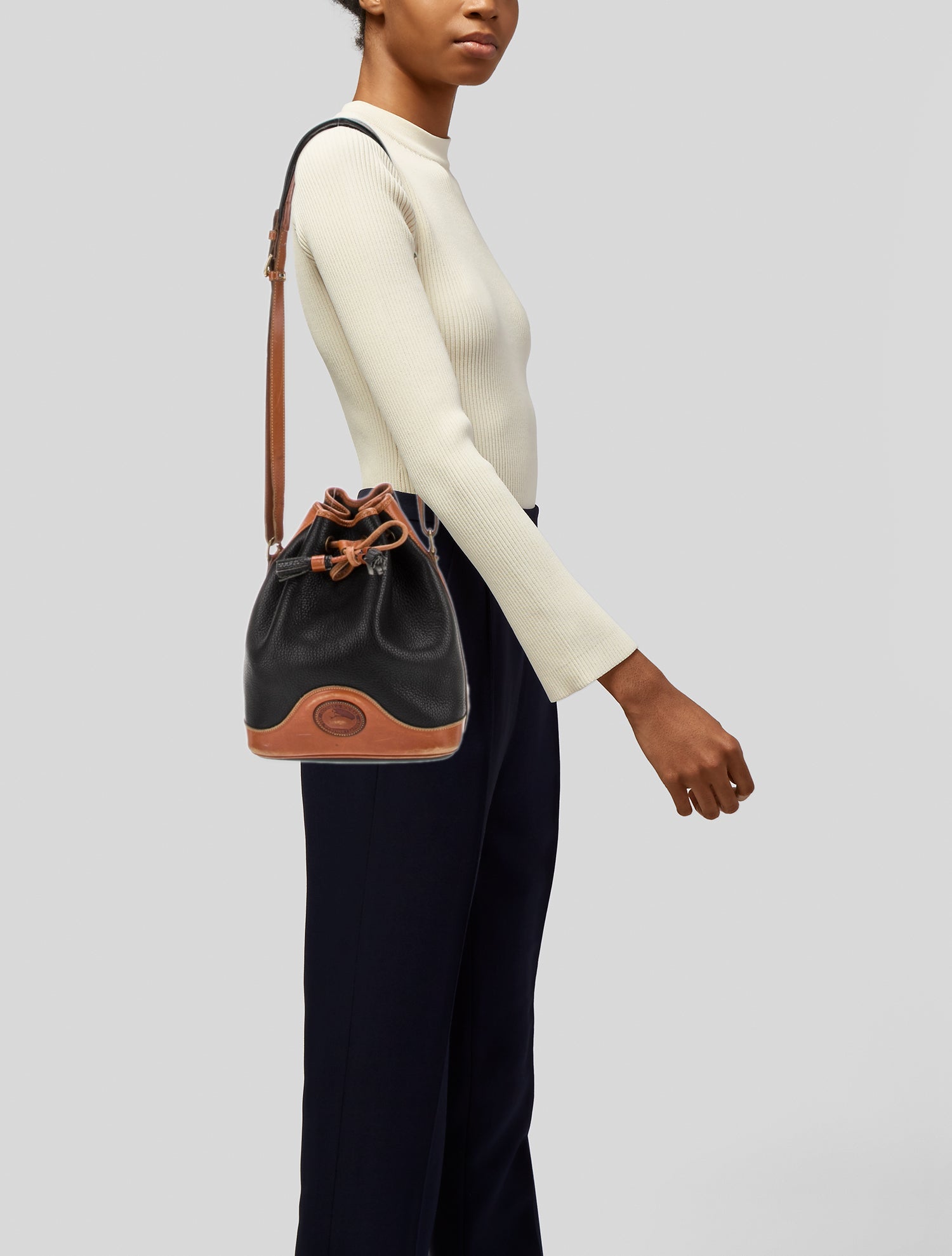 Longchamp Leather Bucket Bag