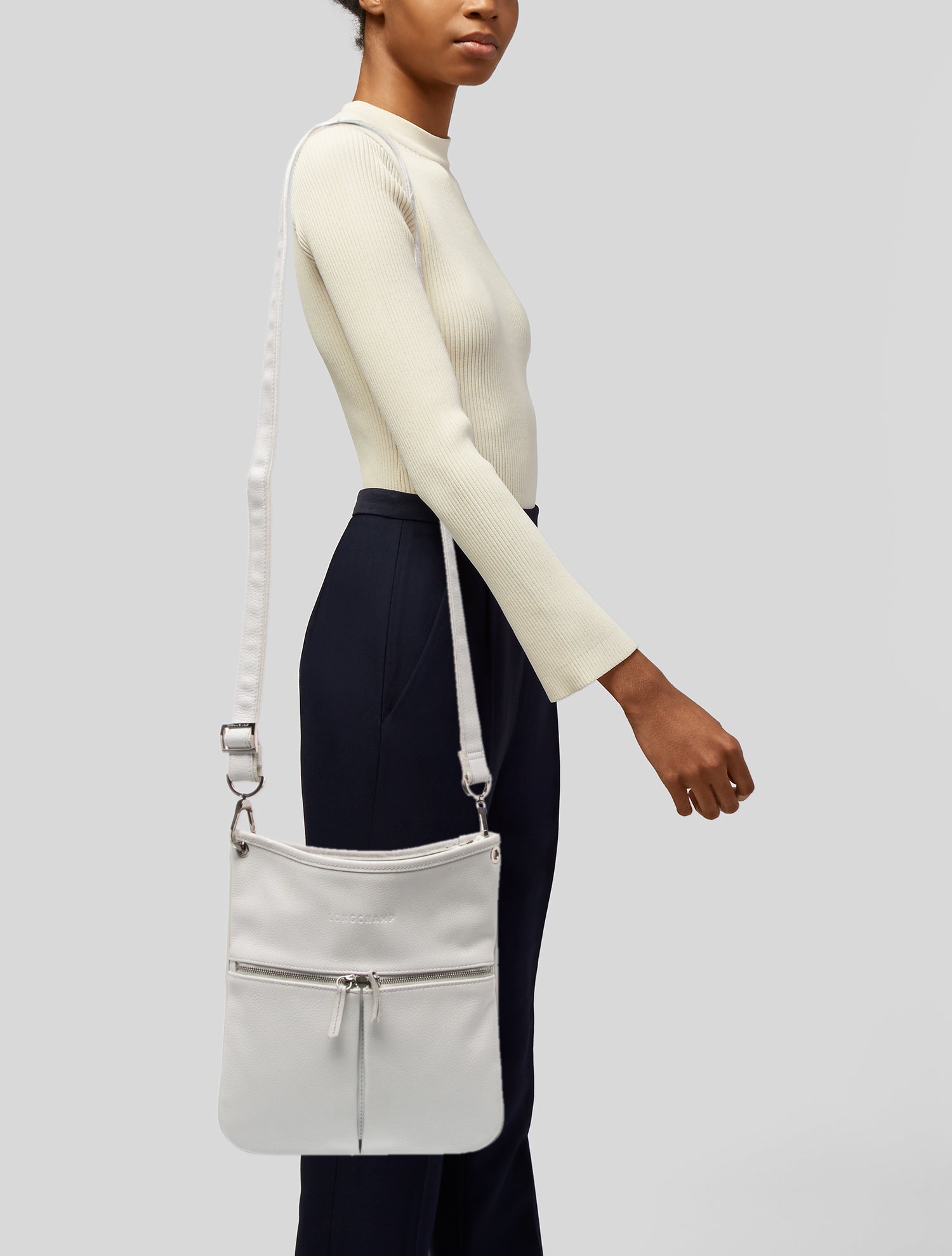 Longchamp Leather Messenger Bag