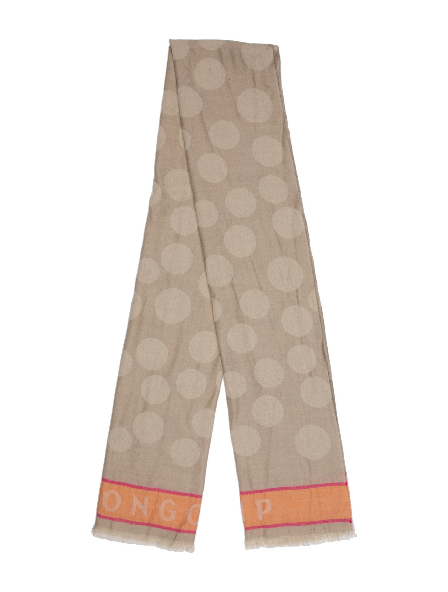 Longchamp Cashmere Polka Dot Print Scarf
