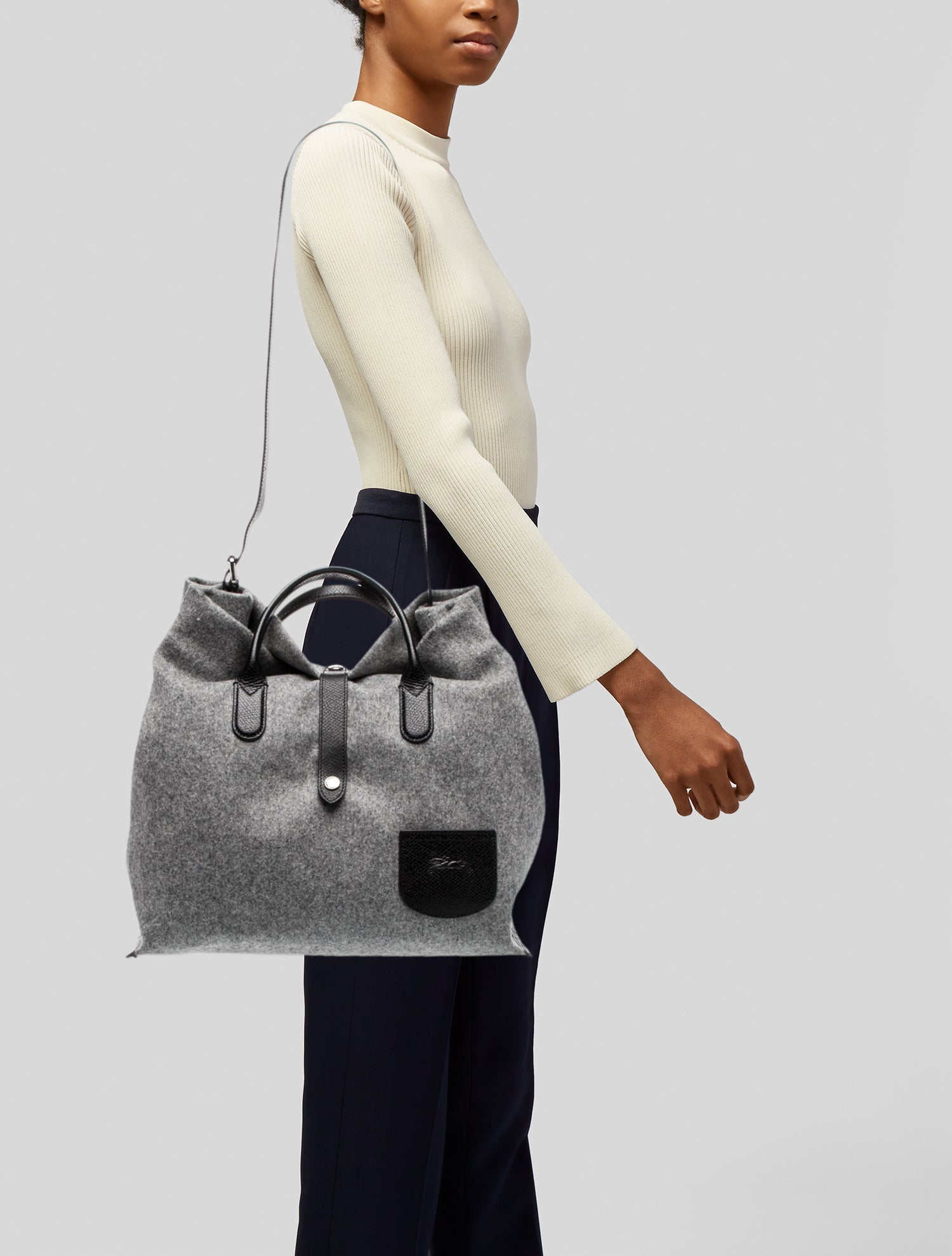 Longchamp Felt Shoulder Bag