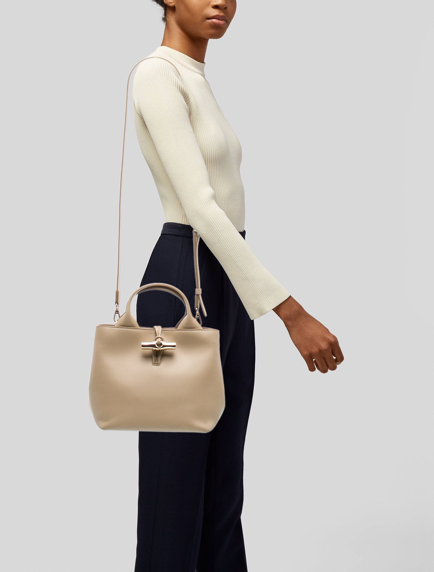 Longchamp Leather Top Handle Bag