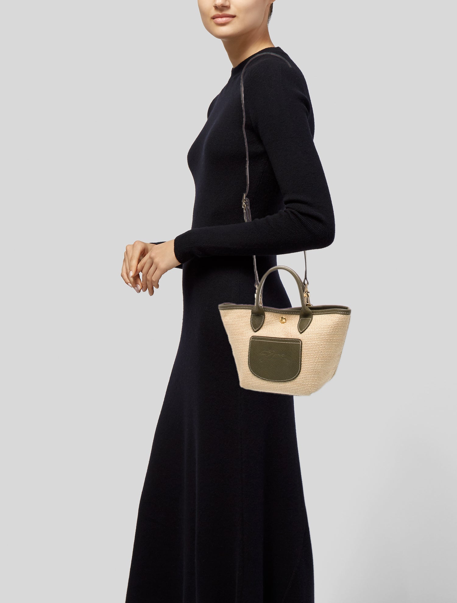 Longchamp Straw Top Handle Bag