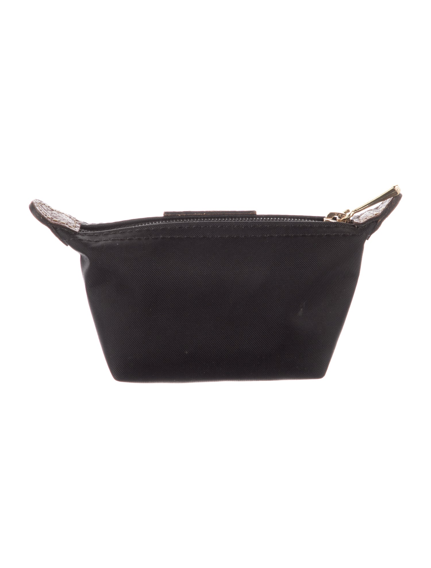 Longchamp Black Nylon Leather Trim Mini Coin Bag