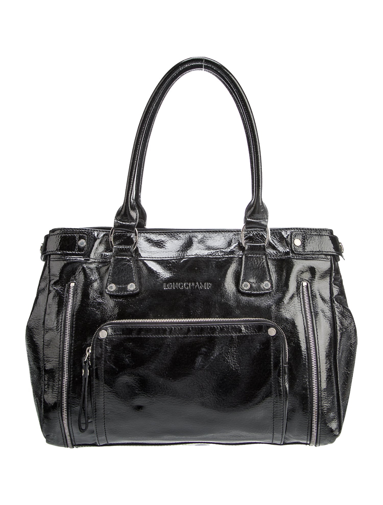 Longchamp Patent Leather Top Handle Bag