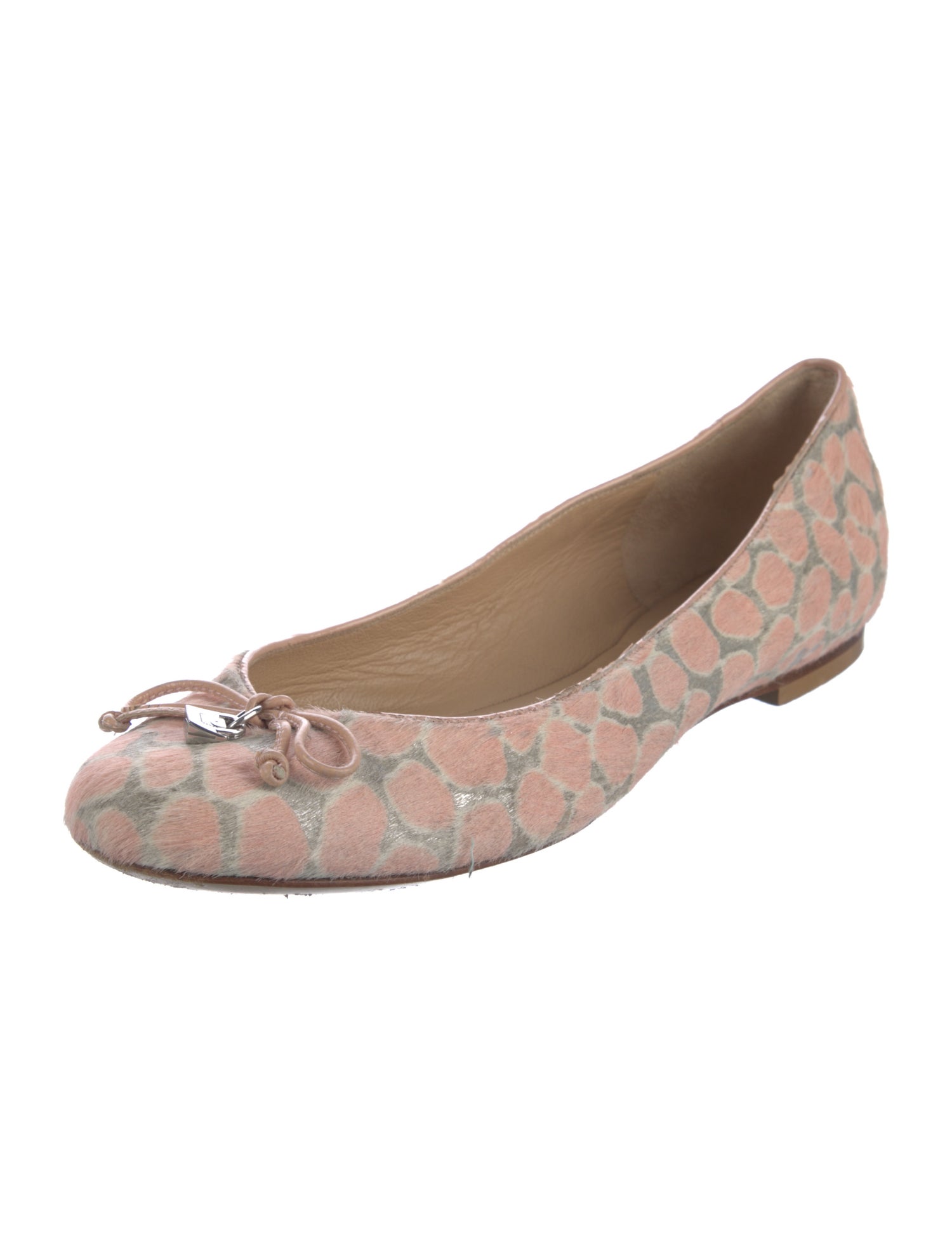 Longchamp Ponyhair Animal Print Ballet Flats