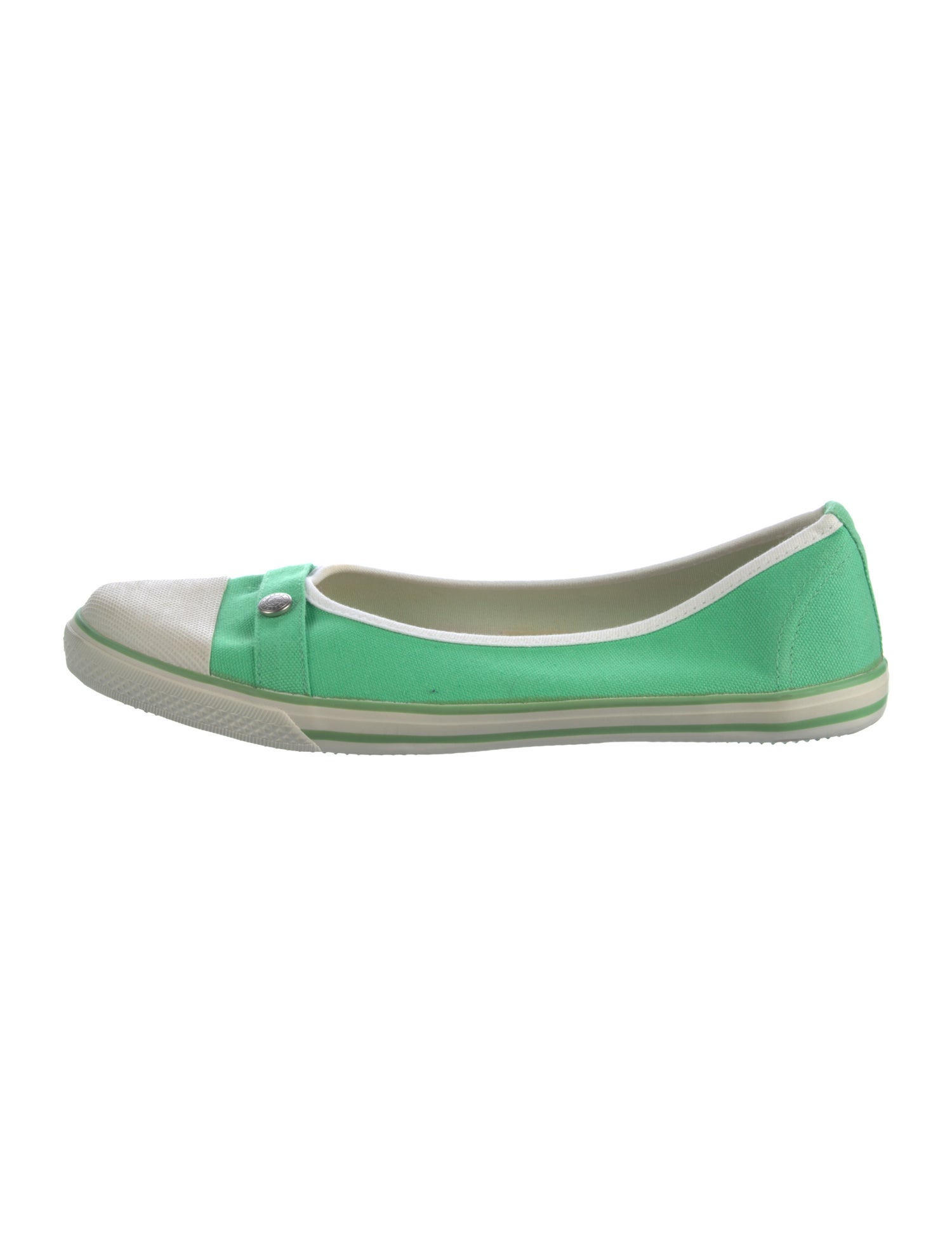 Longchamp Signature Logo Canvas Ballet Flats