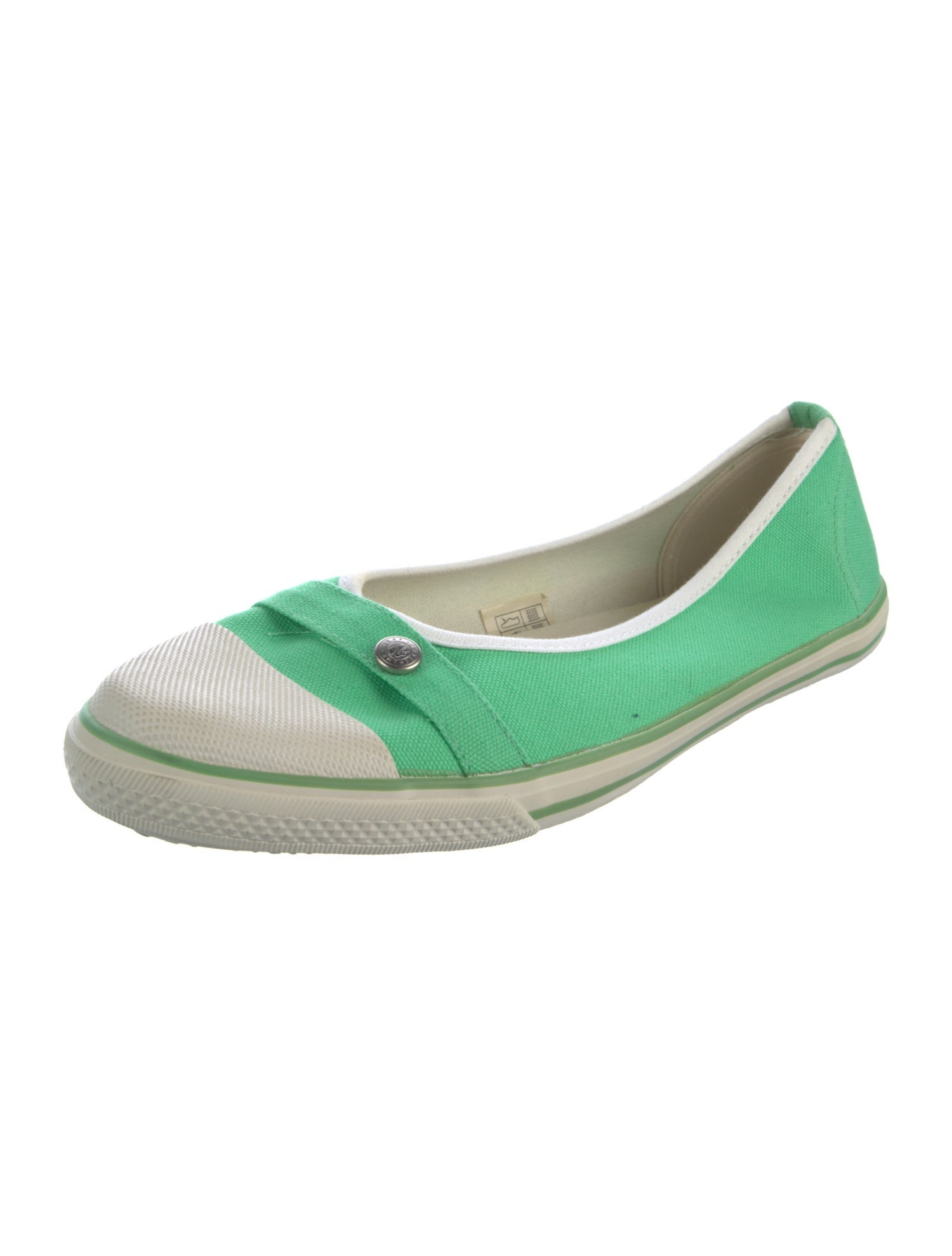 Longchamp Signature Logo Canvas Ballet Flats