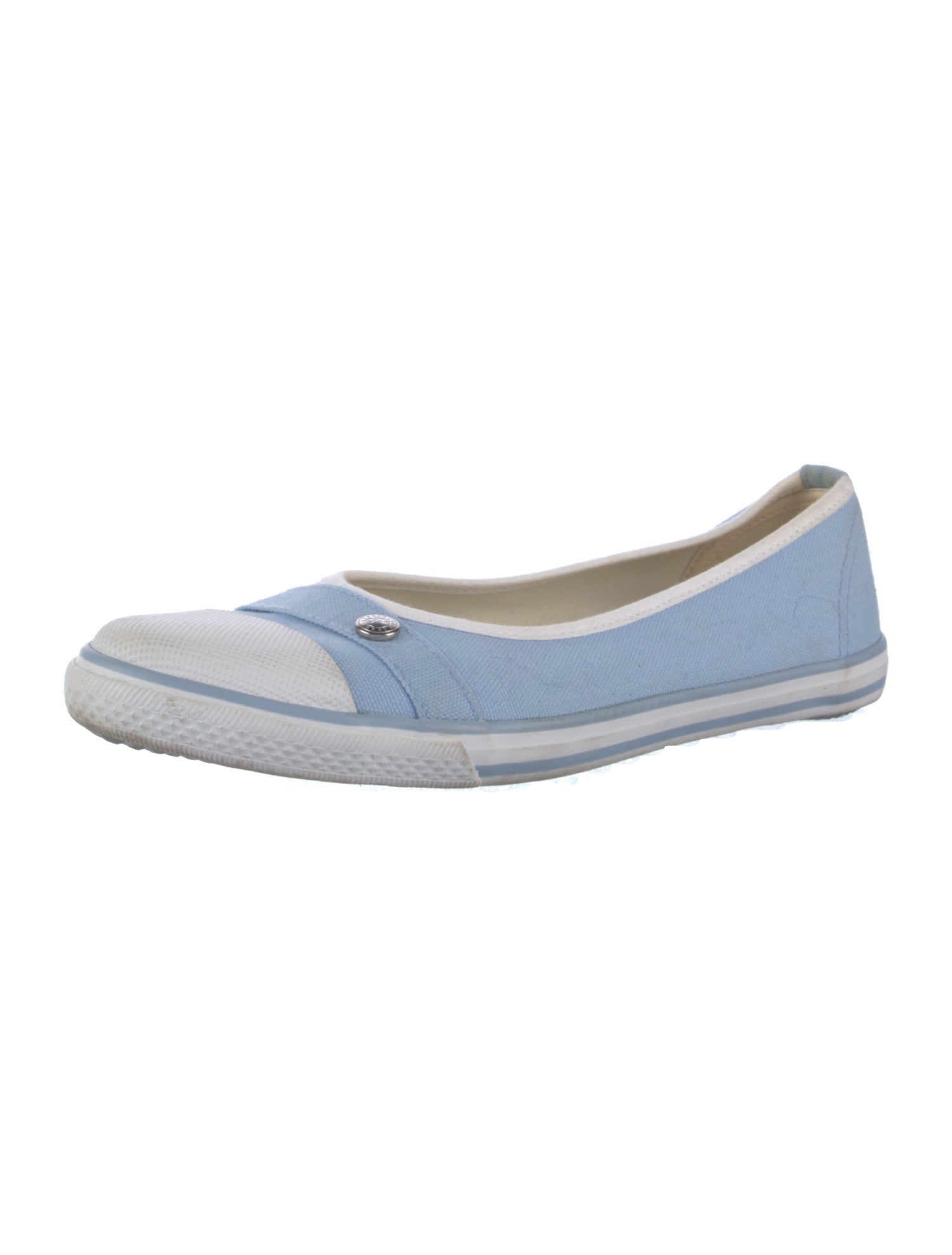 Longchamp Signature Logo Canvas Flats