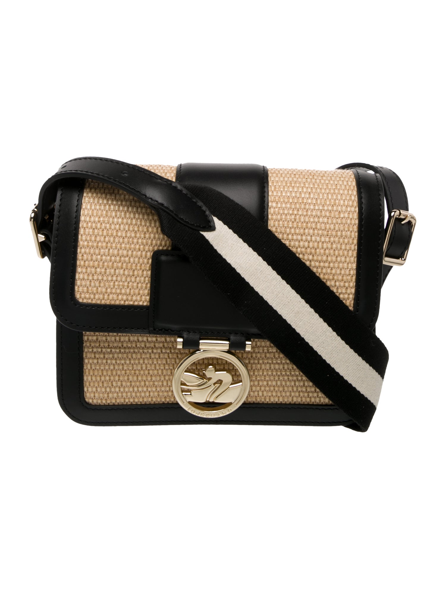 Longchamp Leather-Trimmed Crochet Mini Bag - Neutrals Mini Bags