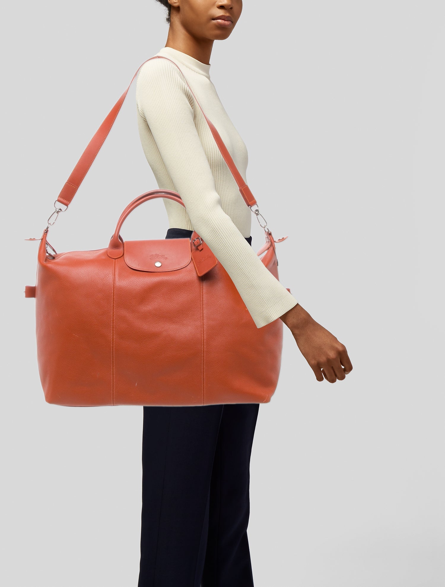 Longchamp Leather Weekender