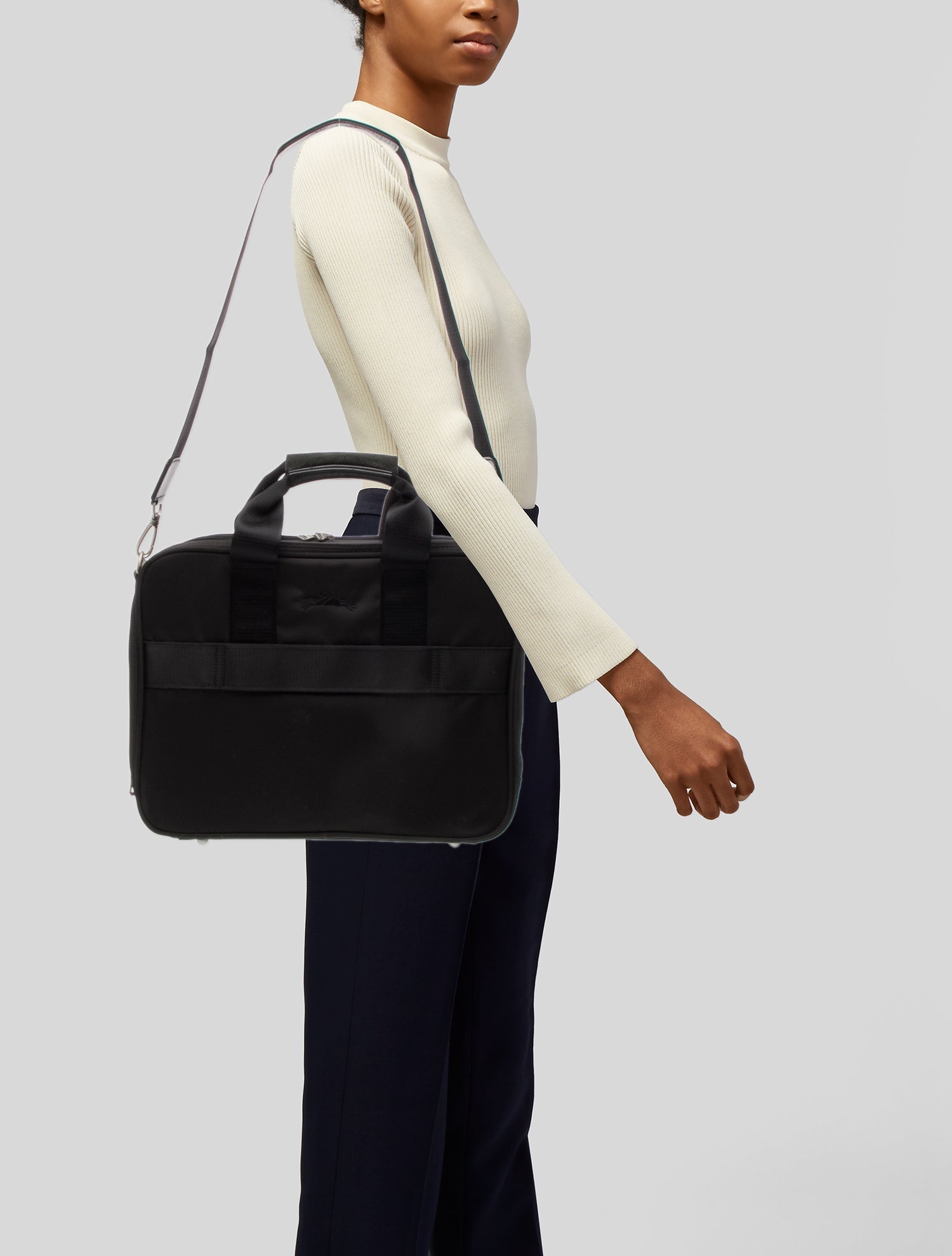 Longchamp Canvas Messenger Bag