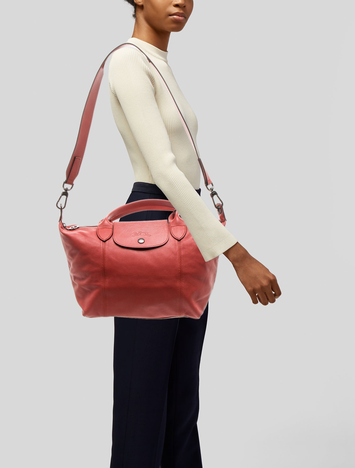 Longchamp Leather Top Handle Bag