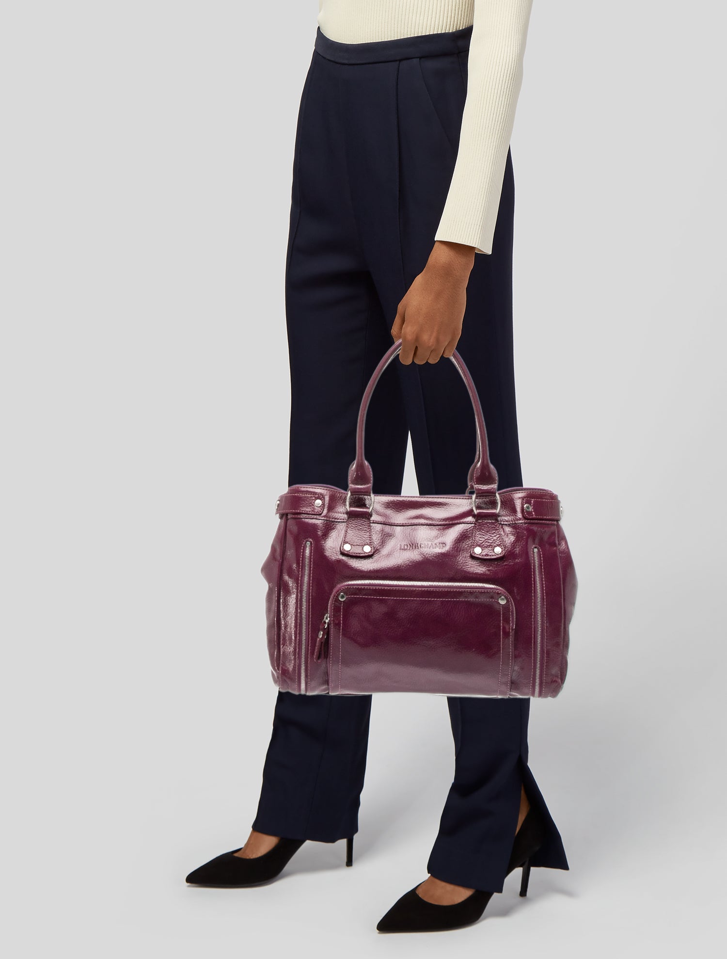 Longchamp Patent Leather Shoulder Bag