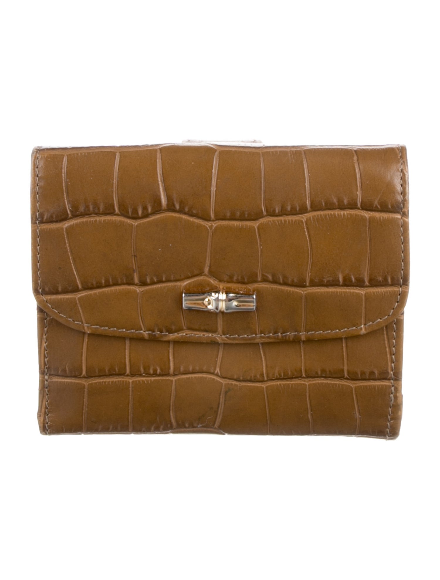 Longchamp Embossed Leather Compact Wallet