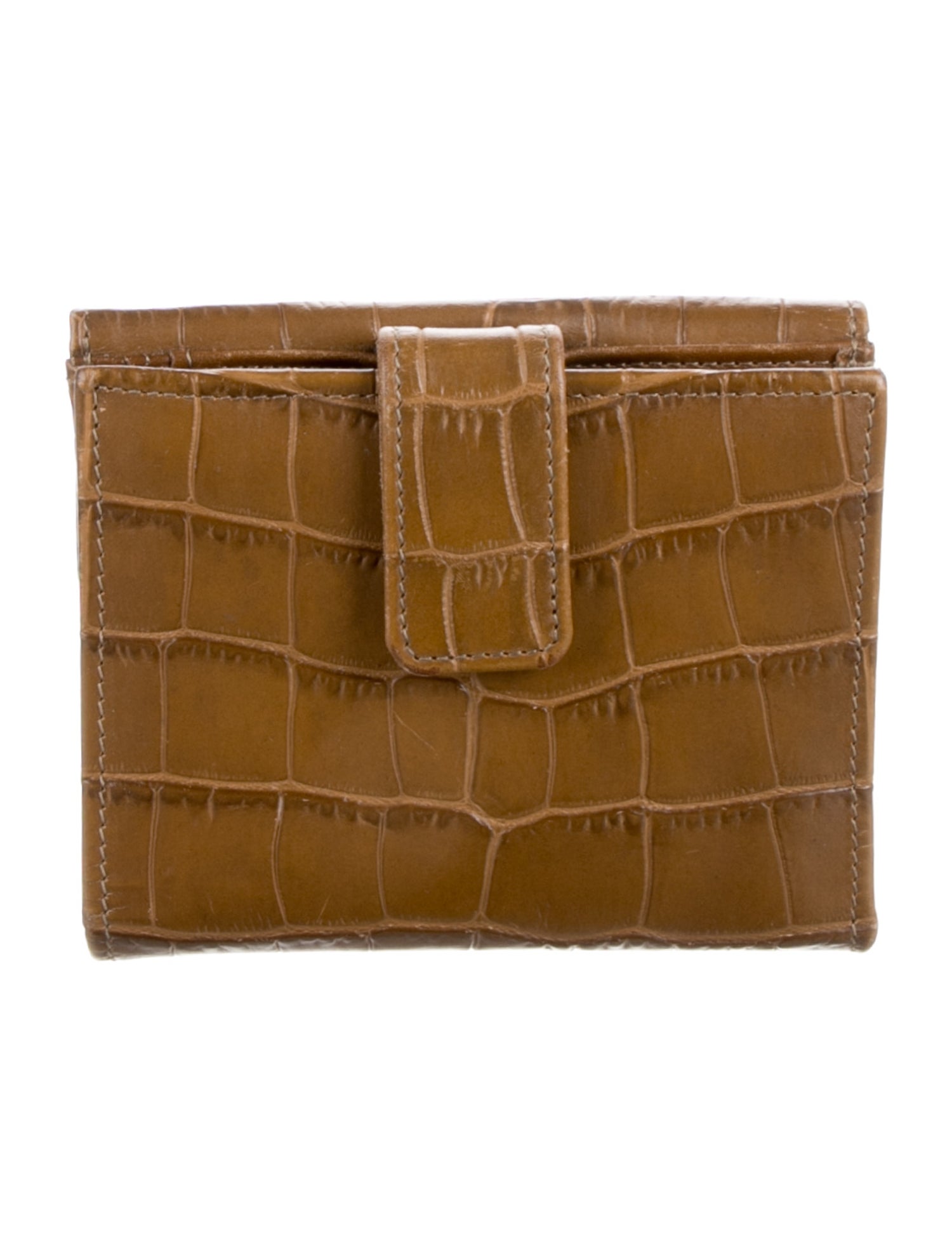 Longchamp Embossed Leather Compact Wallet