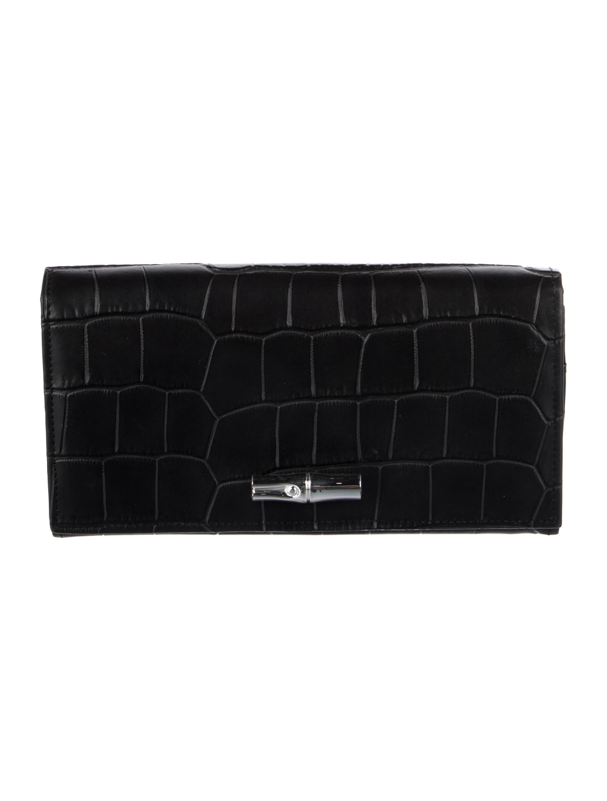 Longchamp Embossed Leather Continental Wallet