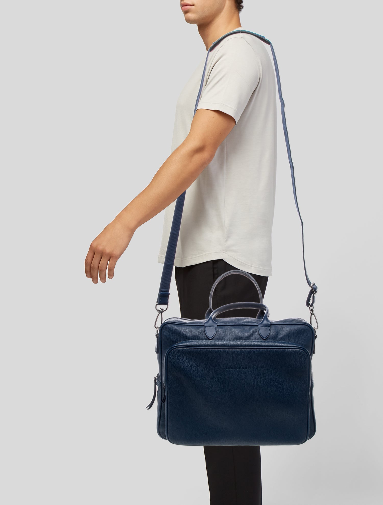 Longchamp Leather Messenger Bag