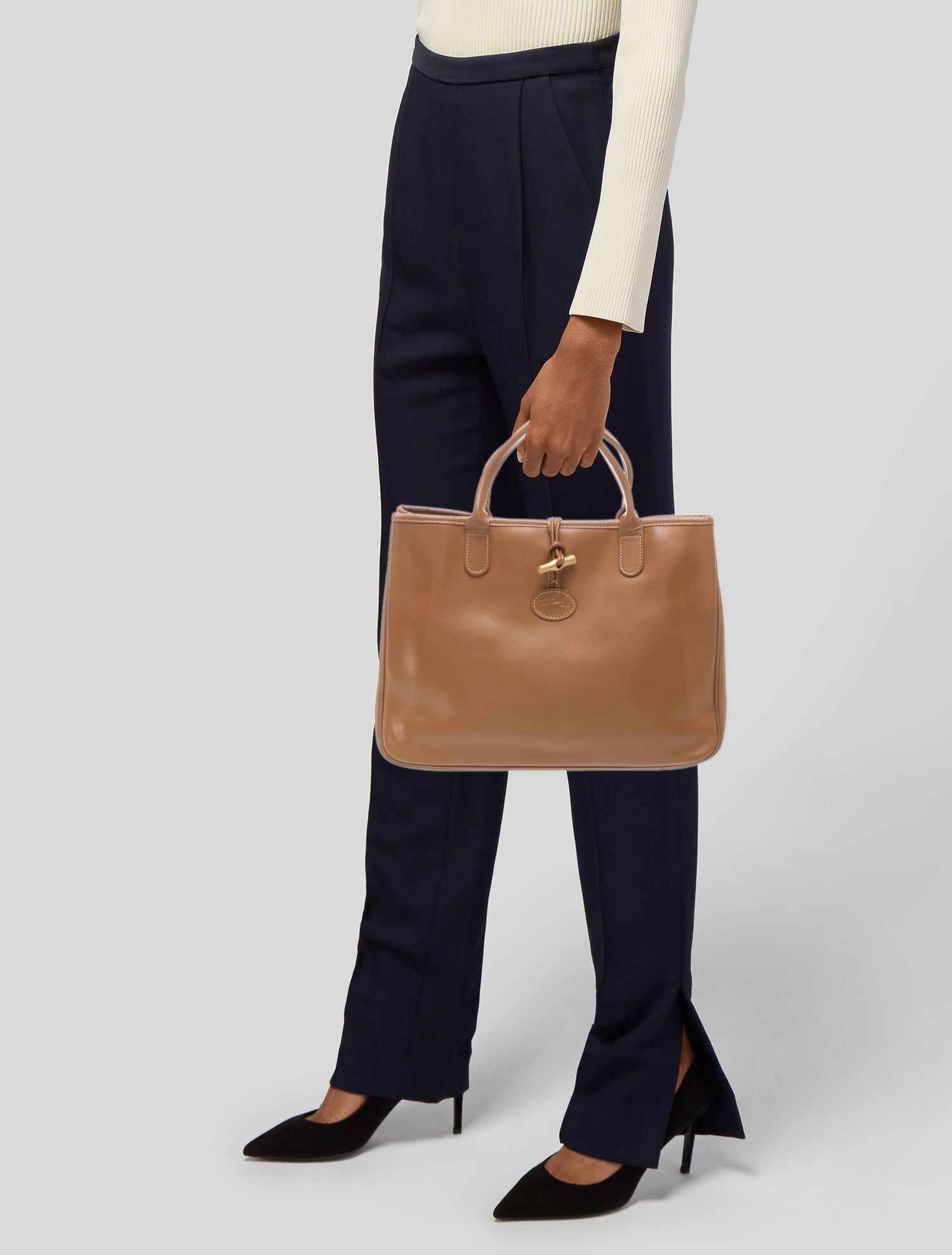 Longchamp Leather Top Handle Bag