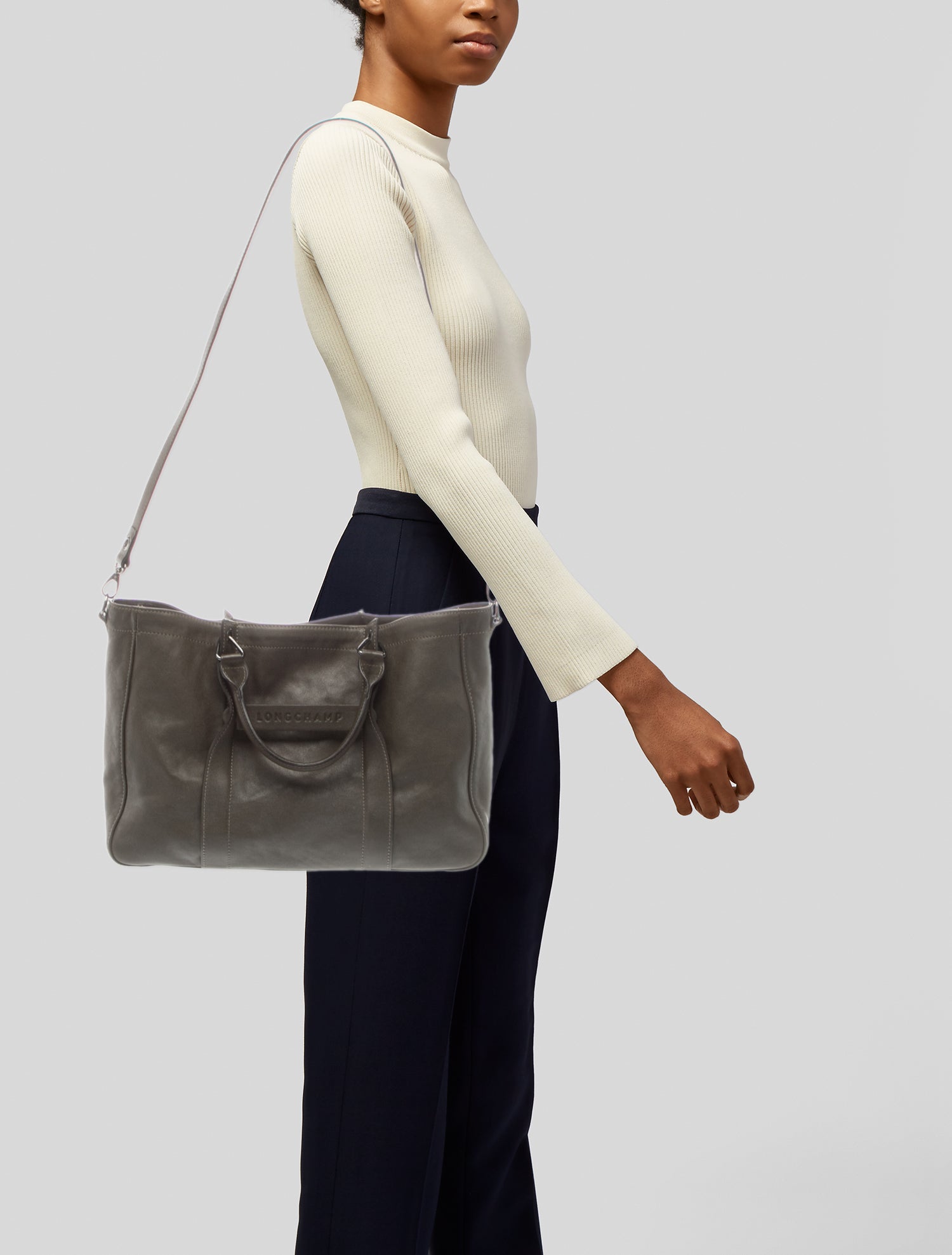 Longchamp Leather Weekender Bag