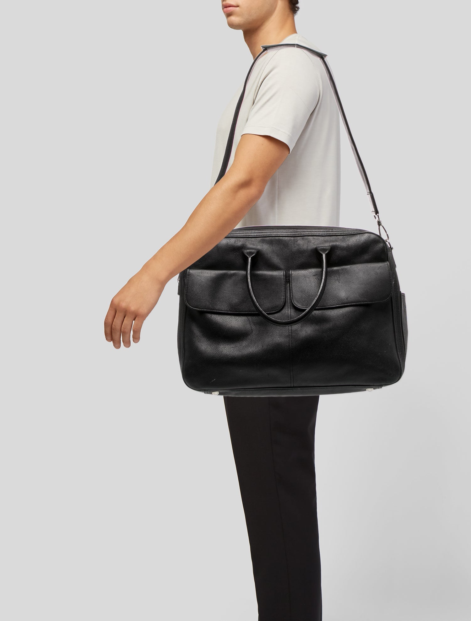 Longchamp Leather Messenger Bag