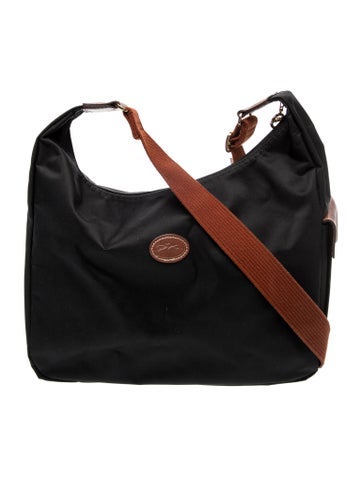 Pre-owned Longchamp Nylon Hobo In Gray