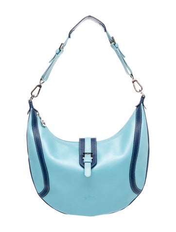 Pre-owned Longchamp Leather Shoulder Bag In Blue