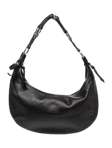 Pre-owned Longchamp Leather Shoulder Bag In Black