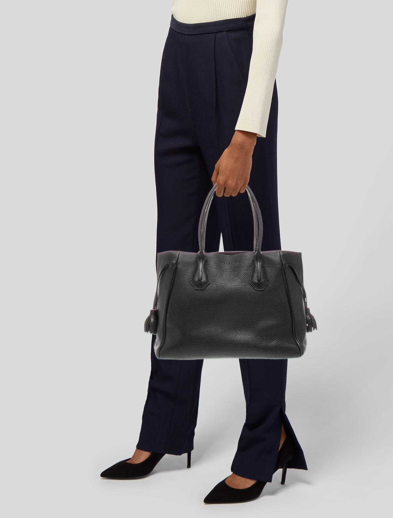 Longchamp Leather Top Handle Bag