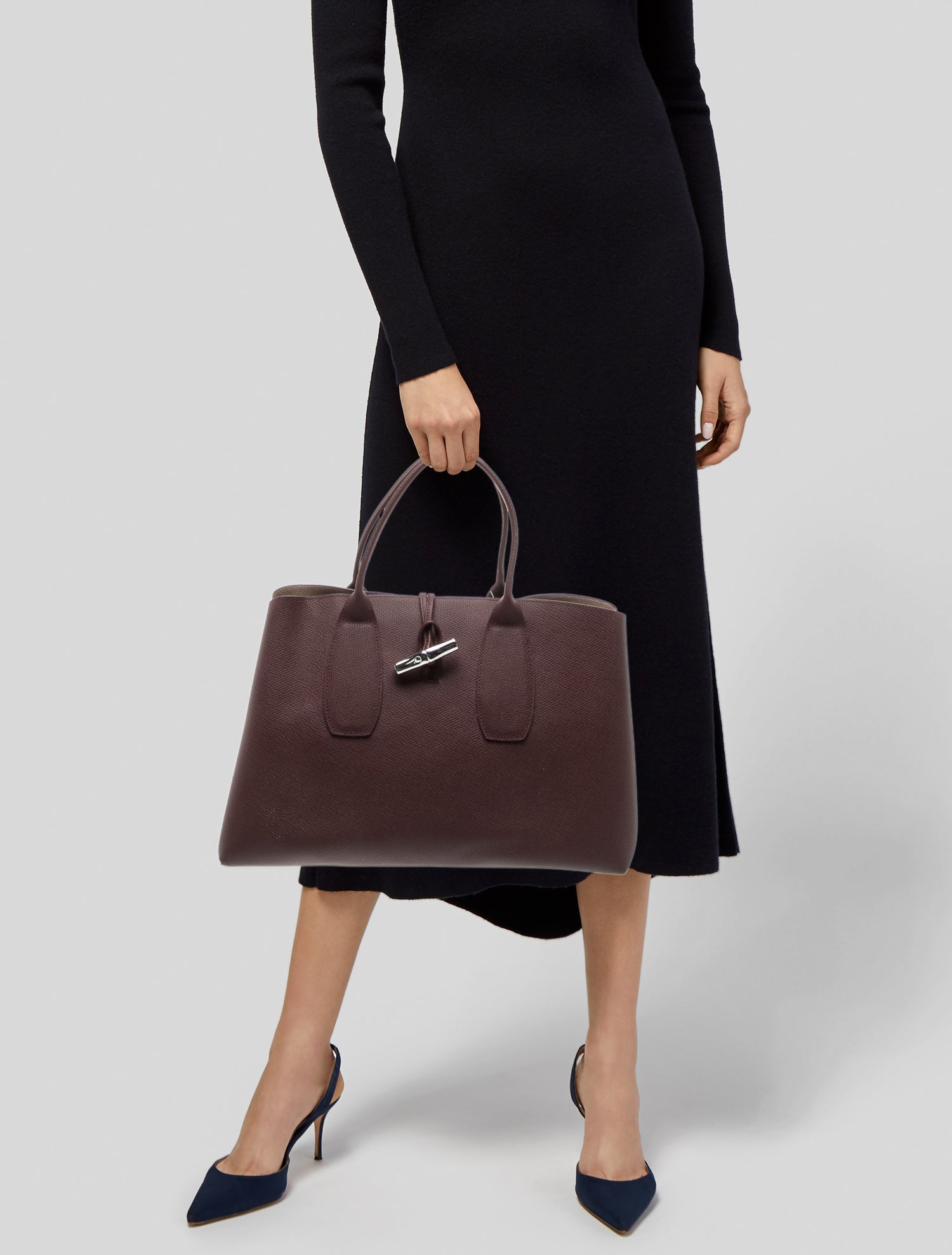 Longchamp Leather Top Handle Bag