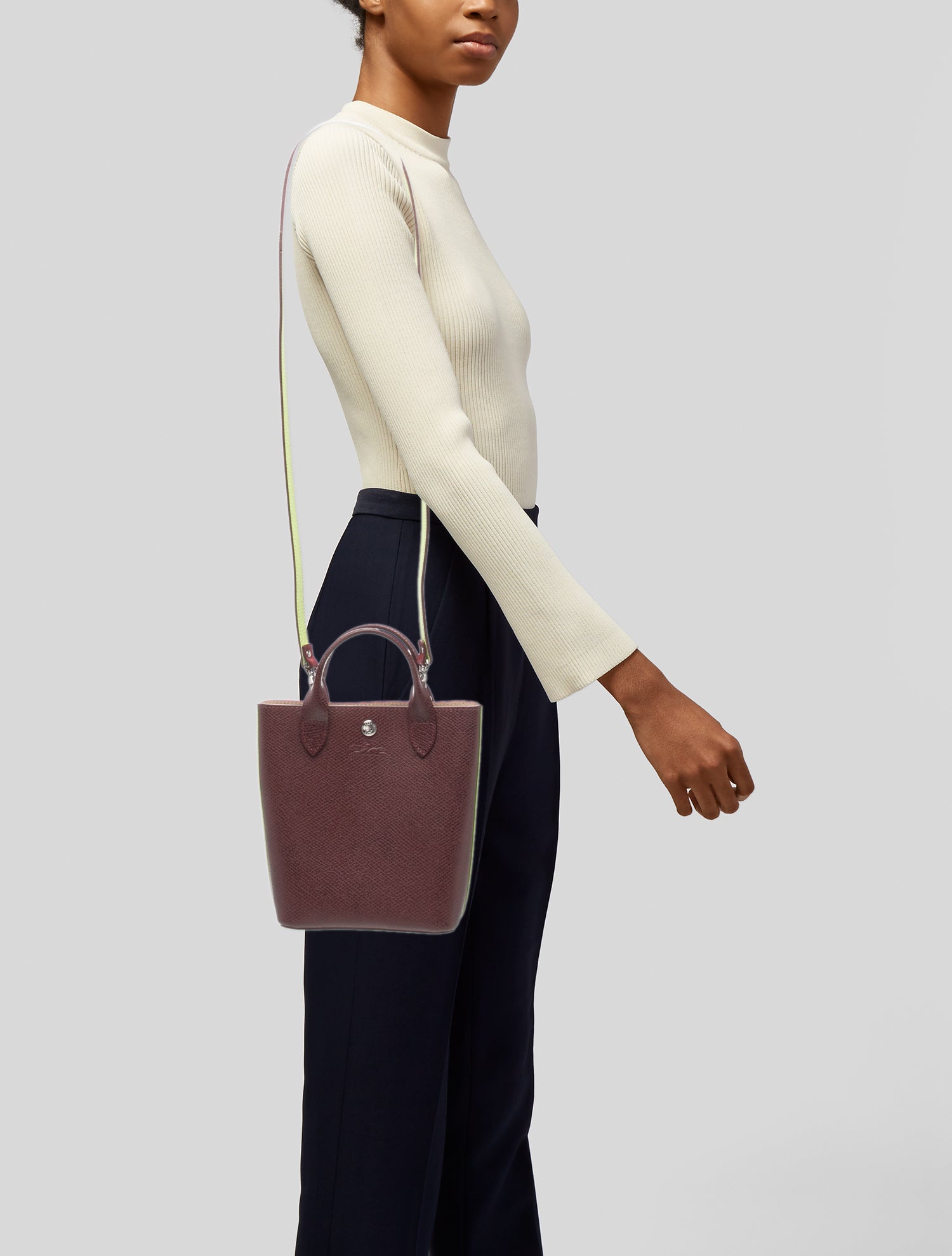 Longchamp Leather Bucket Bag