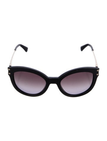 Pre-owned Longchamp Cat-eye Gradient Sunglasses In Black