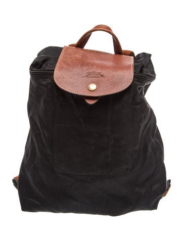 Pre-owned Longchamp Nylon Le Pliage Sac A Dos Backpack In Black