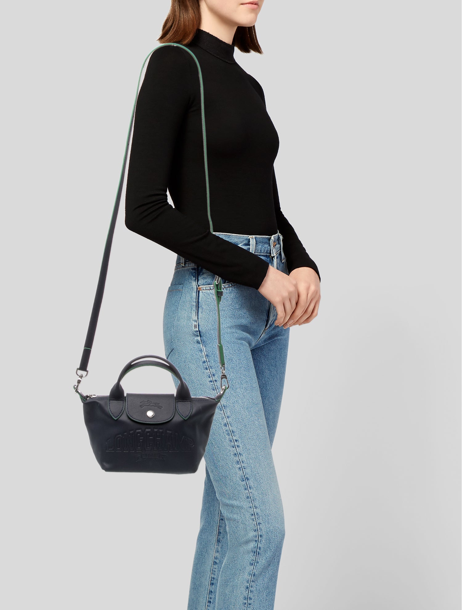 Longchamp Leather Top Handle Bag