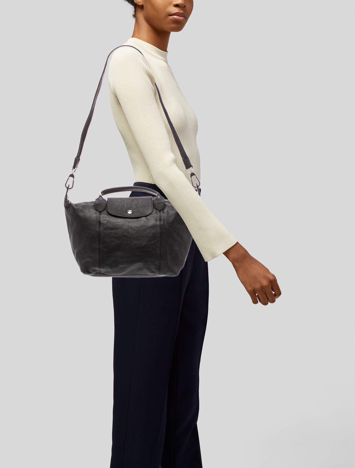 Longchamp Leather Top Handle Bag
