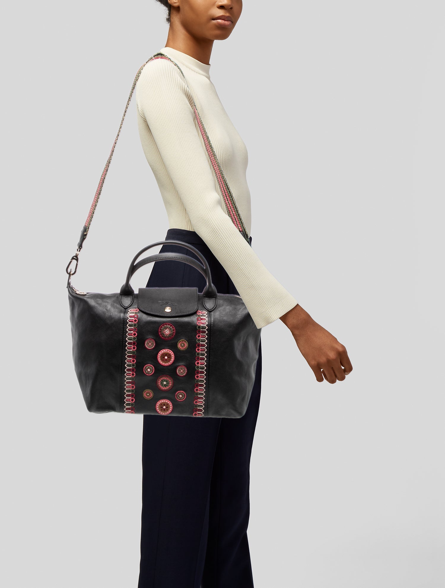 Longchamp Leather Top Handle Bag
