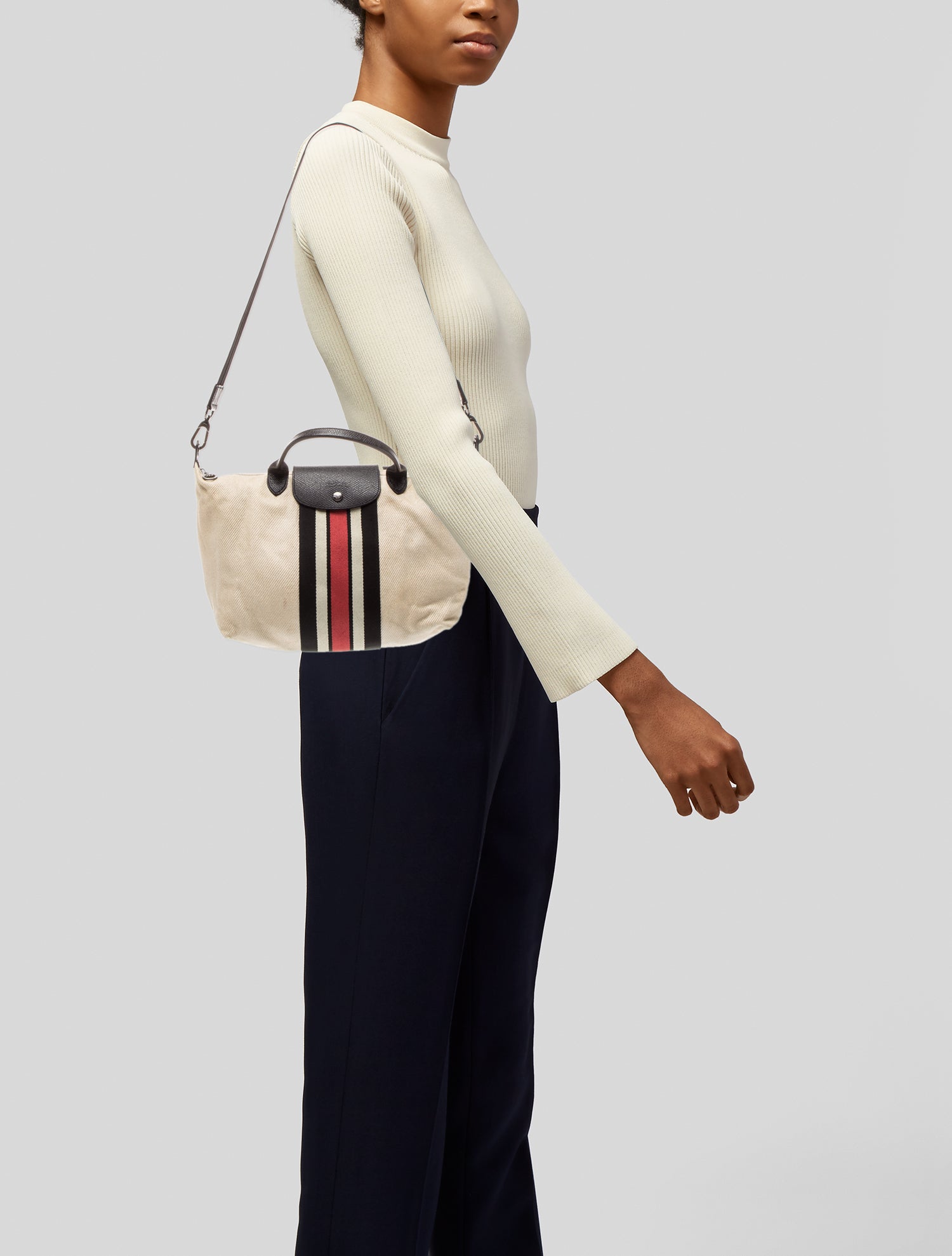 Longchamp Canvas Top Handle Bag