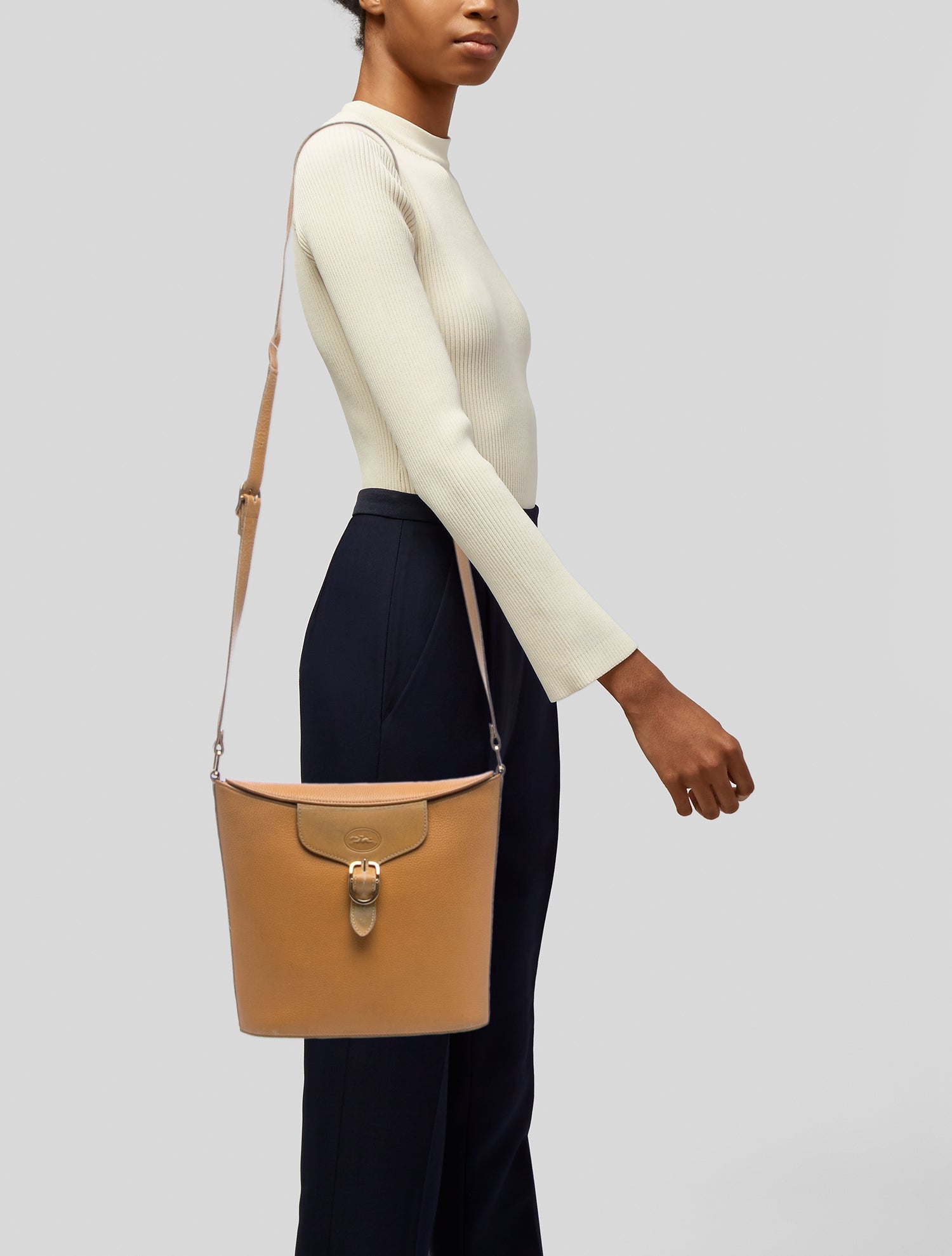 Longchamp Leather Bucket Bag Vintage