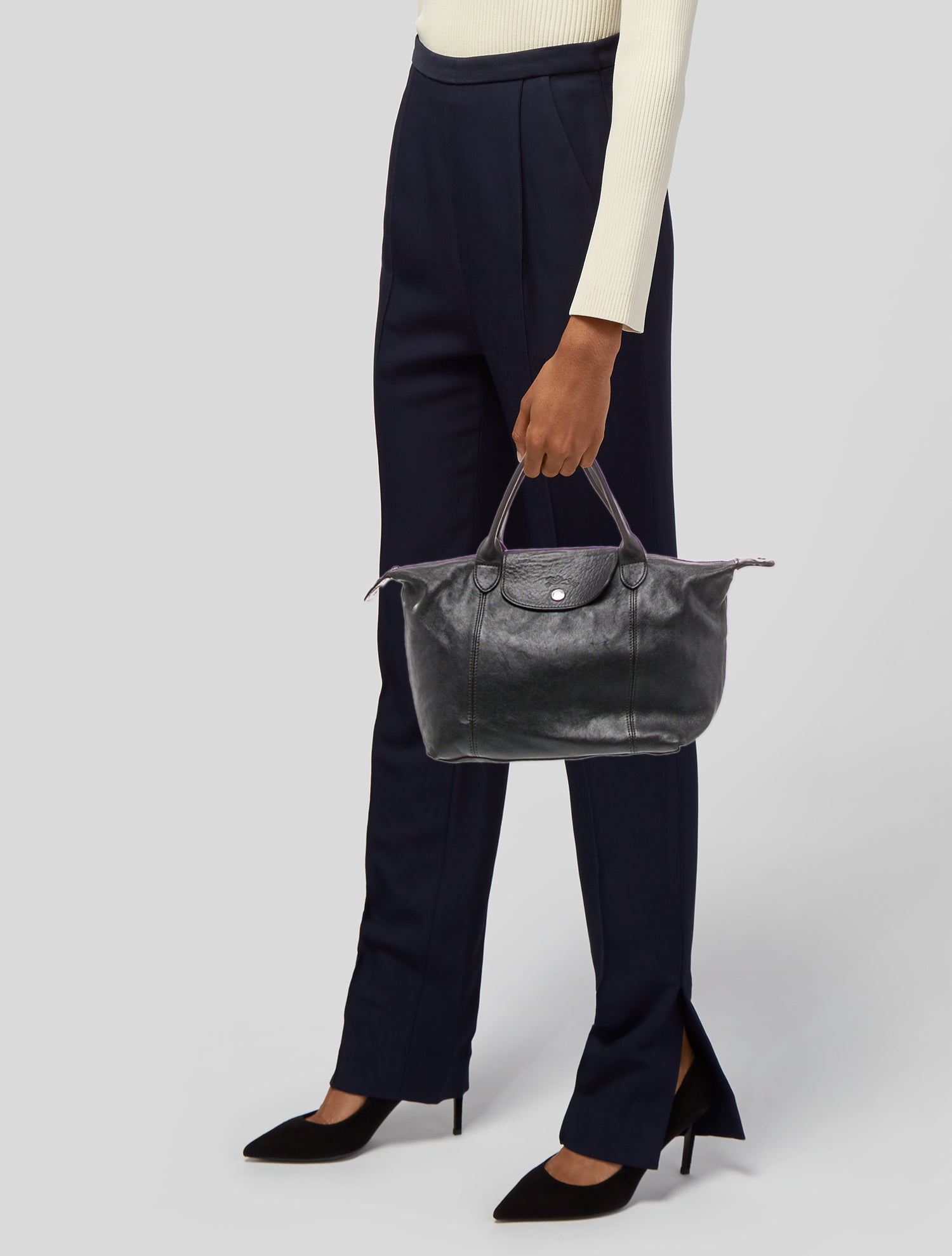 Longchamp Leather Top Handle Bag