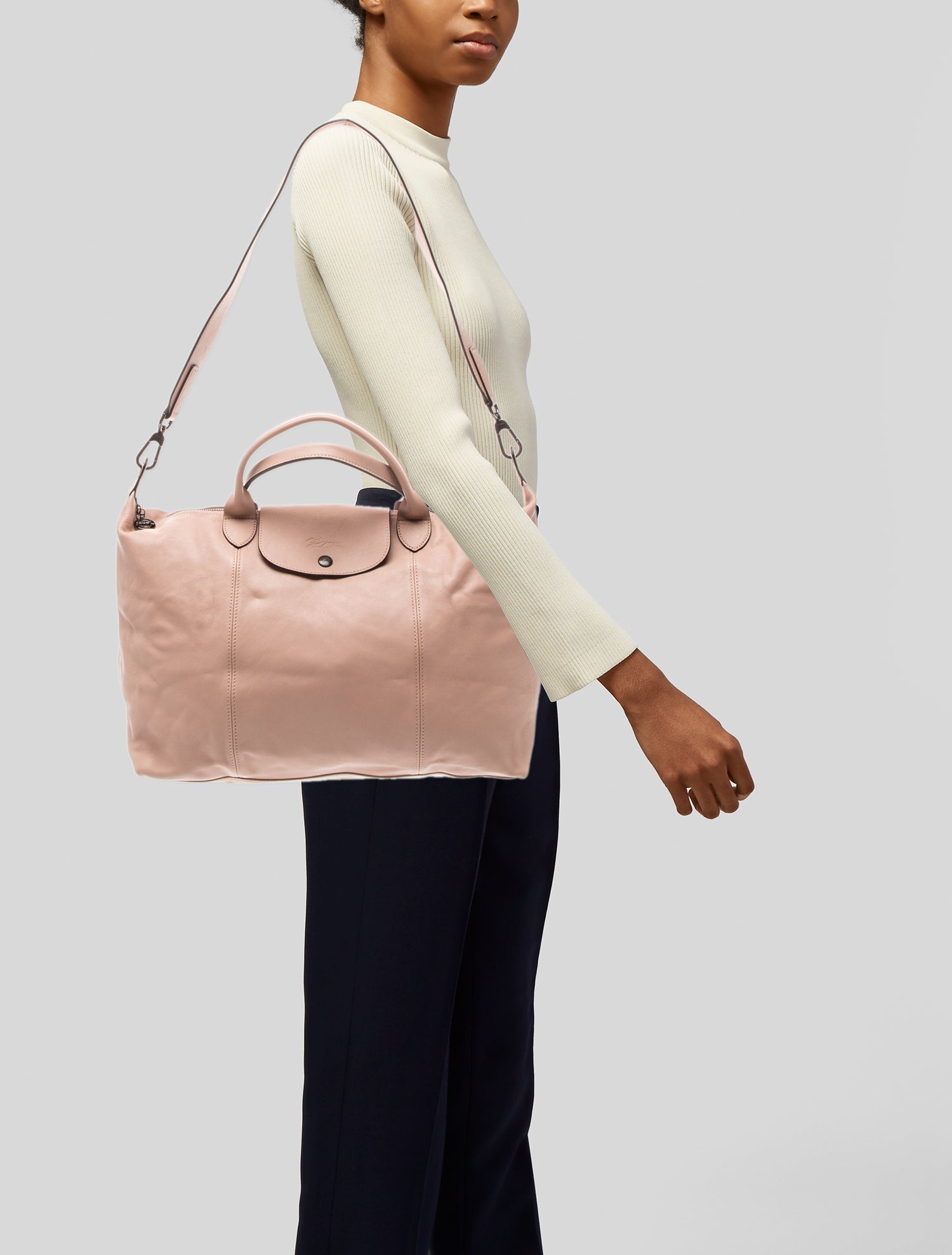 Longchamp Leather Top Handle Bag