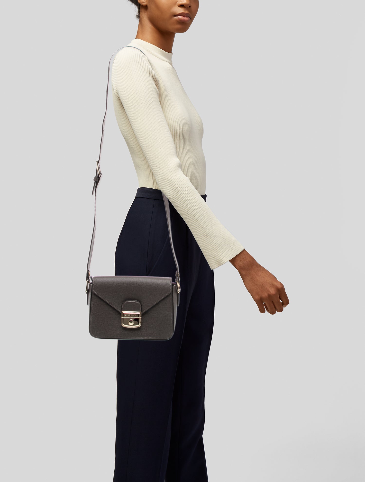 Longchamp Leather Messenger Bag