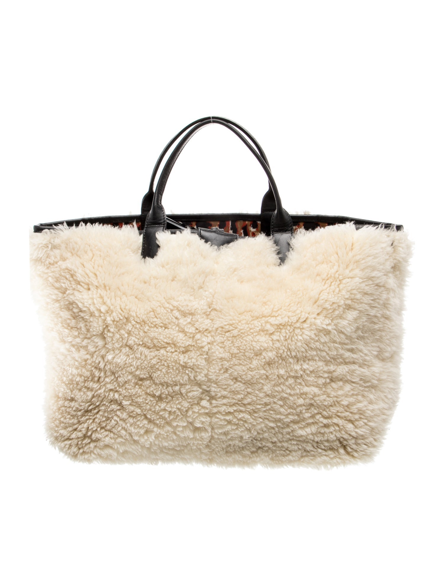 Longchamp Shearling Reversible Roseau Panthere Large