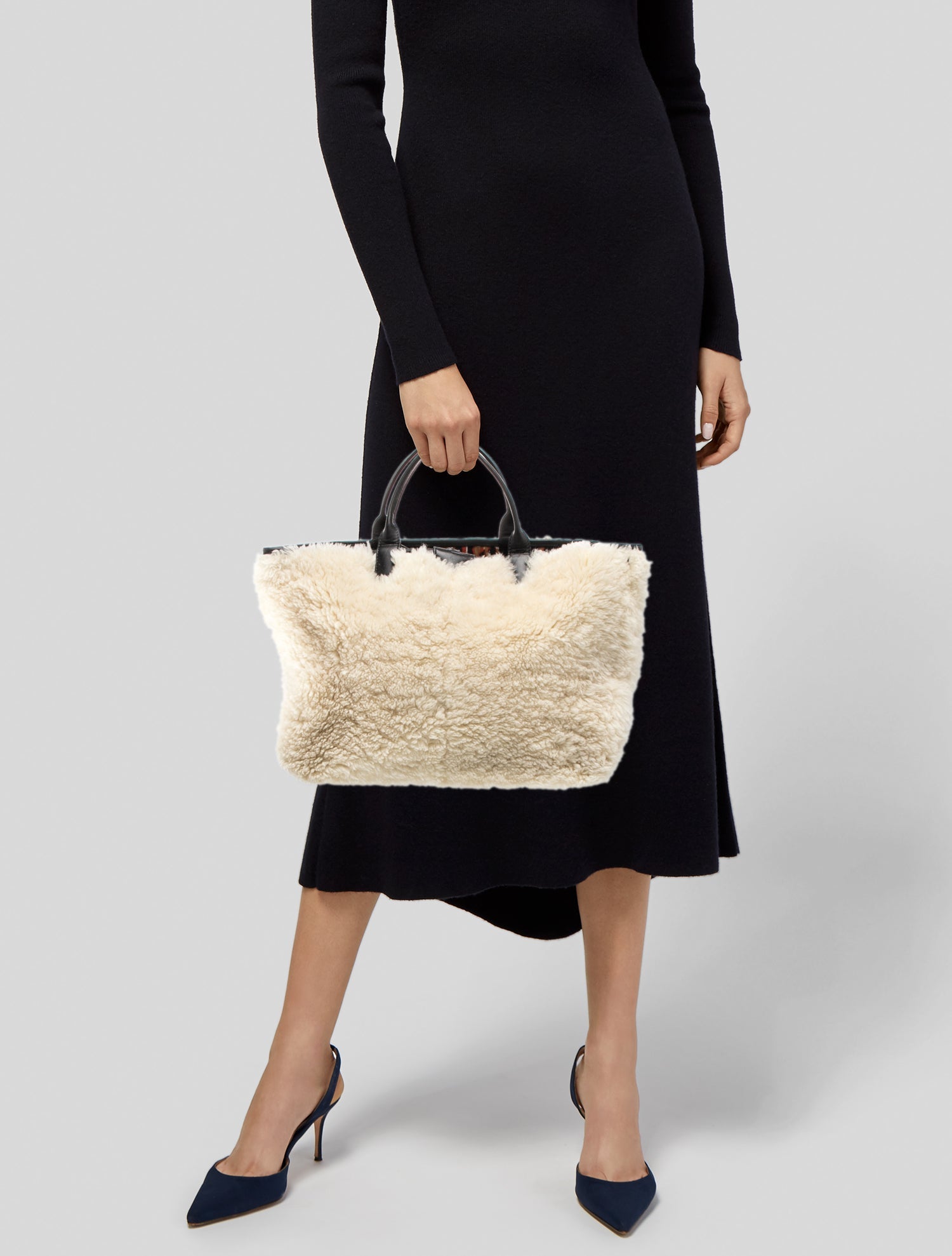 Longchamp Shearling Reversible Roseau Panthere Large